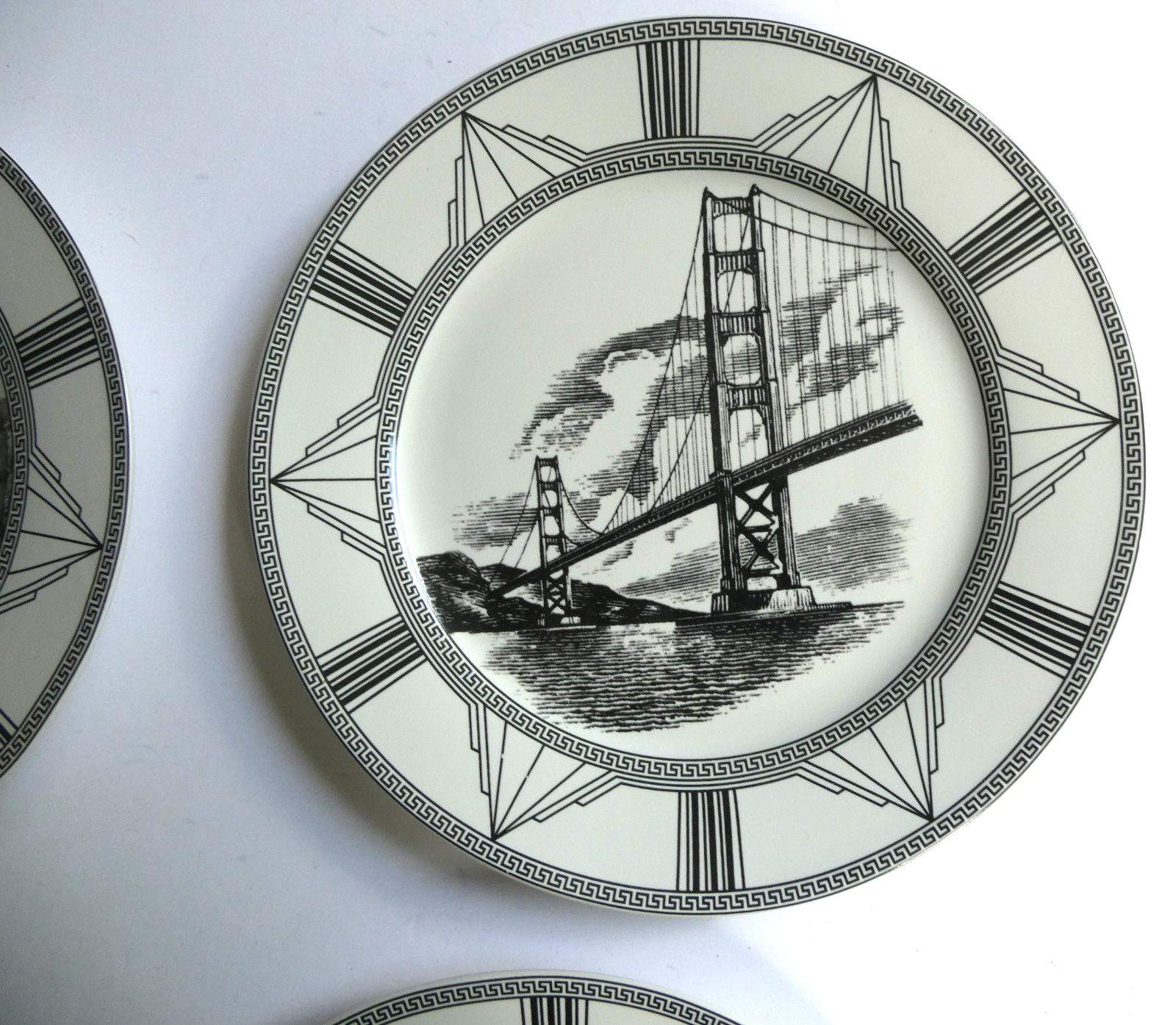 Royal Norfolk 4 Lot 7.5″ Plates White House Rushmore Statue Liberty Golden Gate