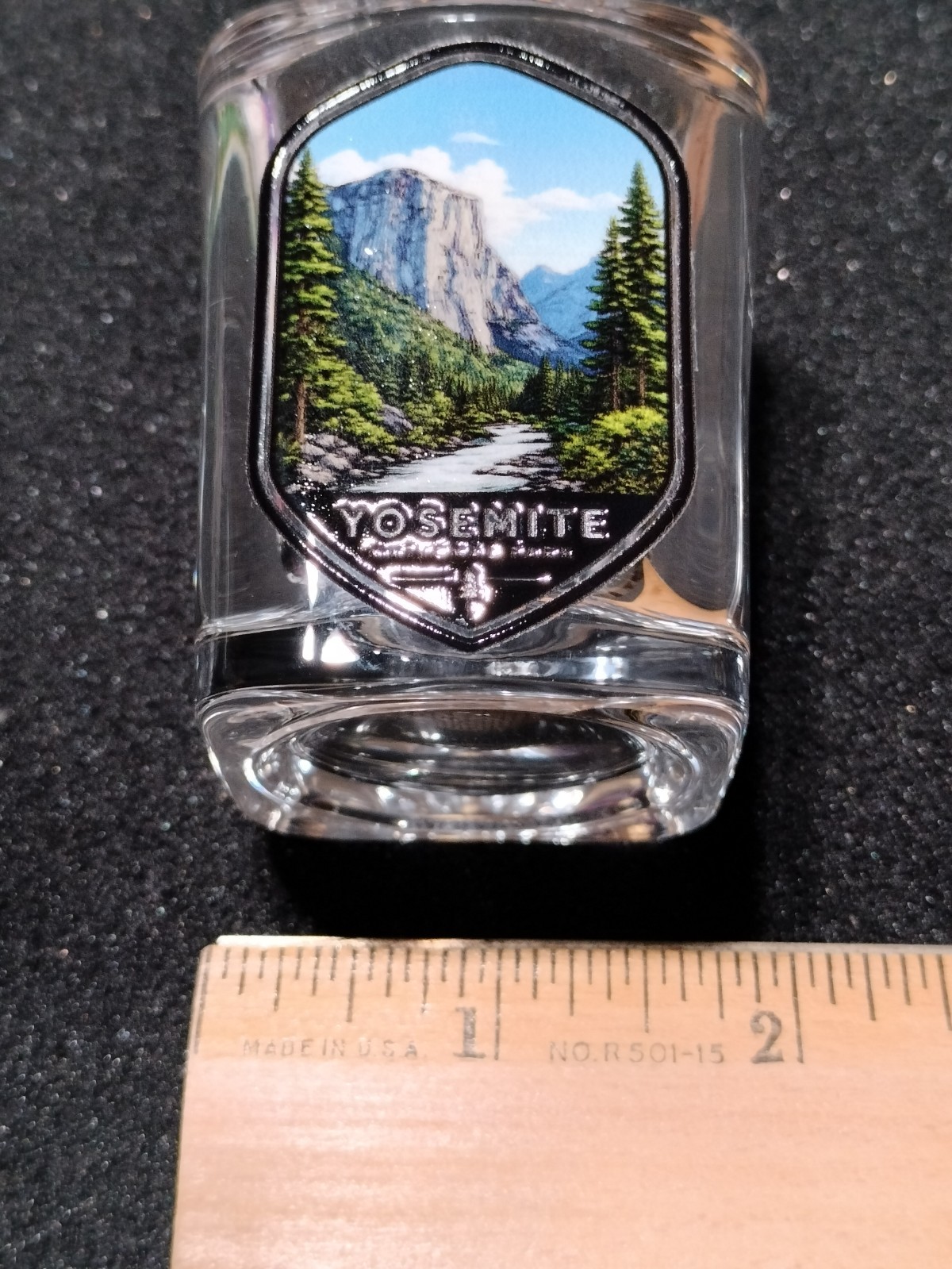 Yosemite National Park Souvenir Heavy Base Square Shot Glass El Capitan tree NEW