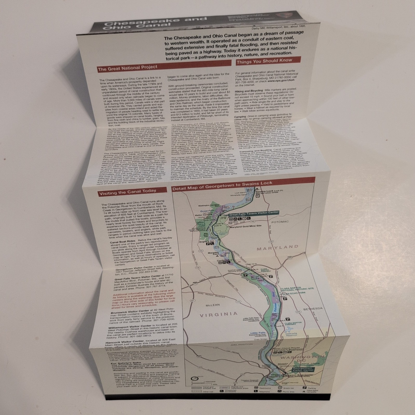Chesapeake & Ohio Canal National Park Service NPS Unigrid GPO 2000 Reprint 2000