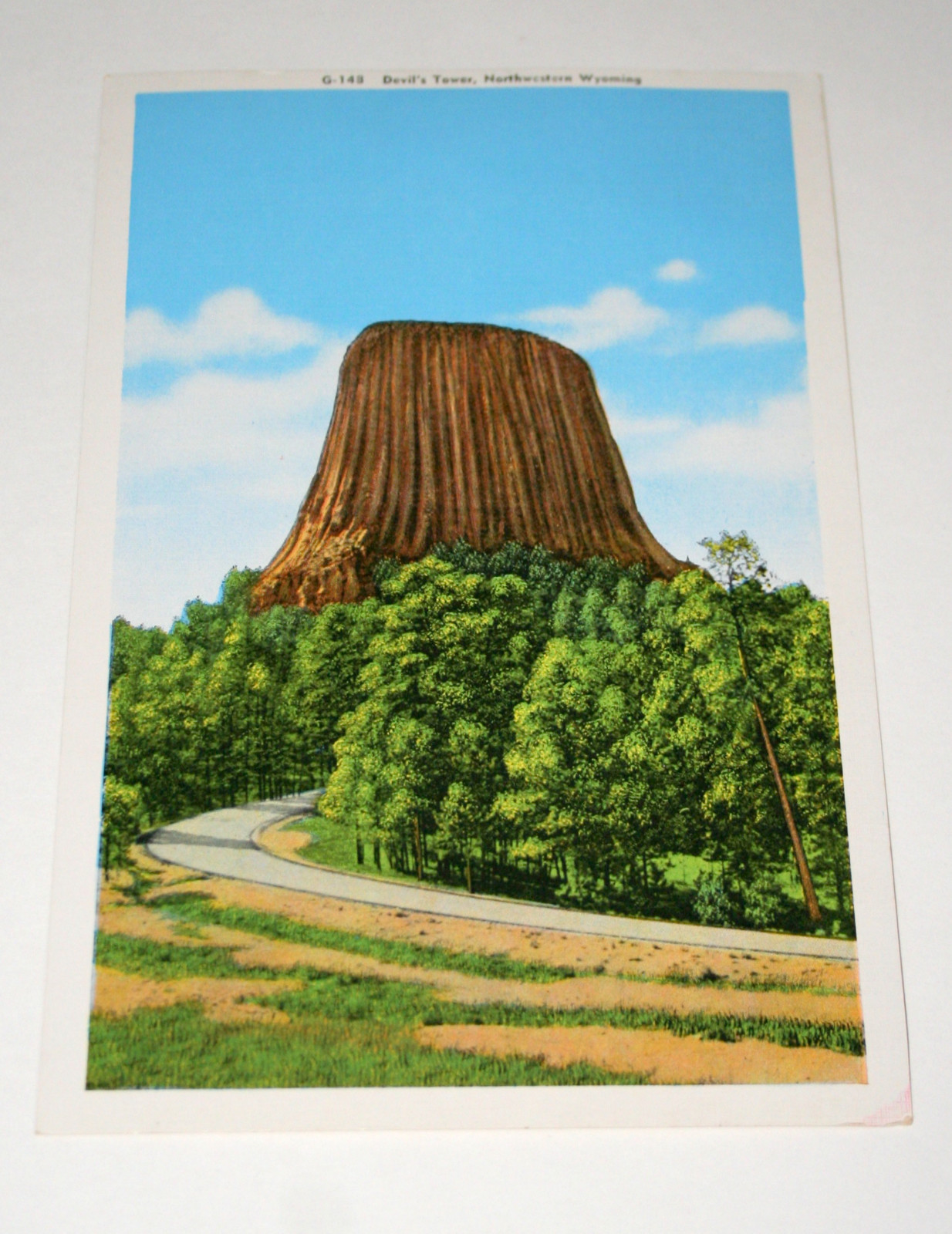2 Devil’s Tower Northwestern Wyoming G-148 Linen 1940s Giant Post Card NOS New