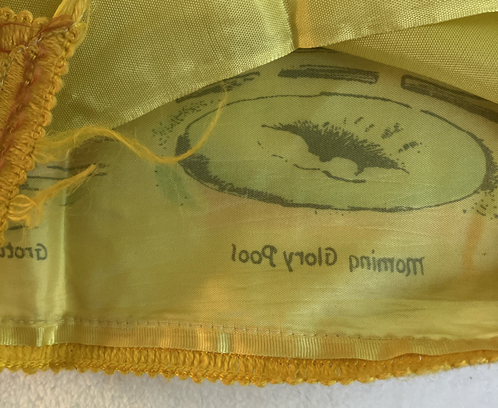 Vintage Yellow Yellowstone Park Scenic Wonders Souvenir Silk Pillow Sham