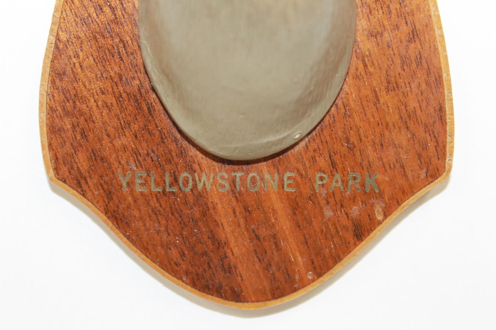 Vintage Yellowstone Park Souvenir – Small Mounted Elk / Deer Head on Wood – NICE