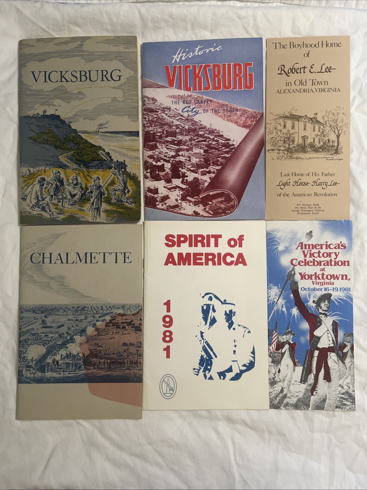 Vintage Lot Of 6 American Civil Revolutionary War Brochures Vicksburg Chalmette