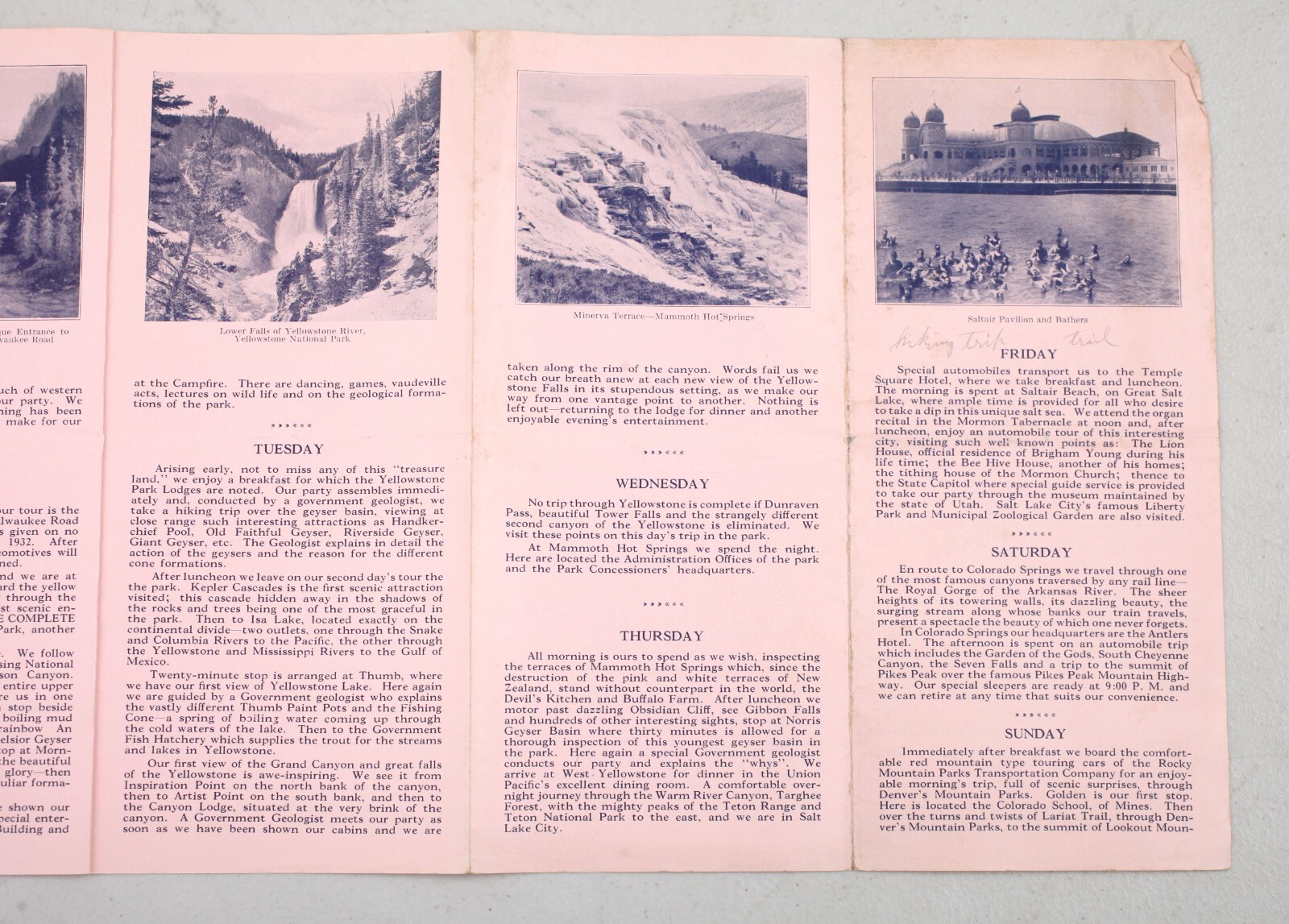 Rare 1932 Bargain Tours Brochure Yellowstone Salt Lake City Colorado Rockies