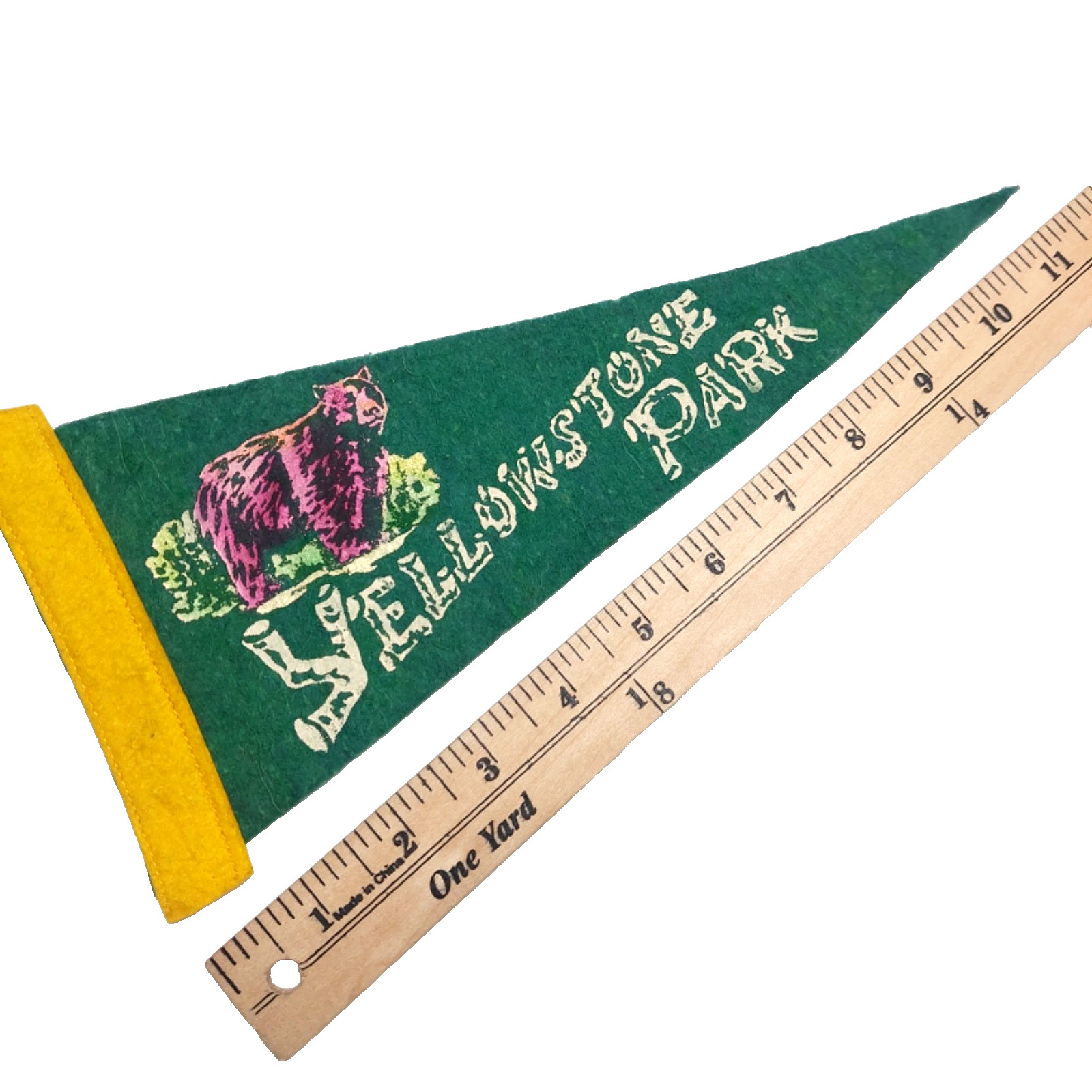 Yellowstone Park Bear Mini Felt Travel Pennant 5×11