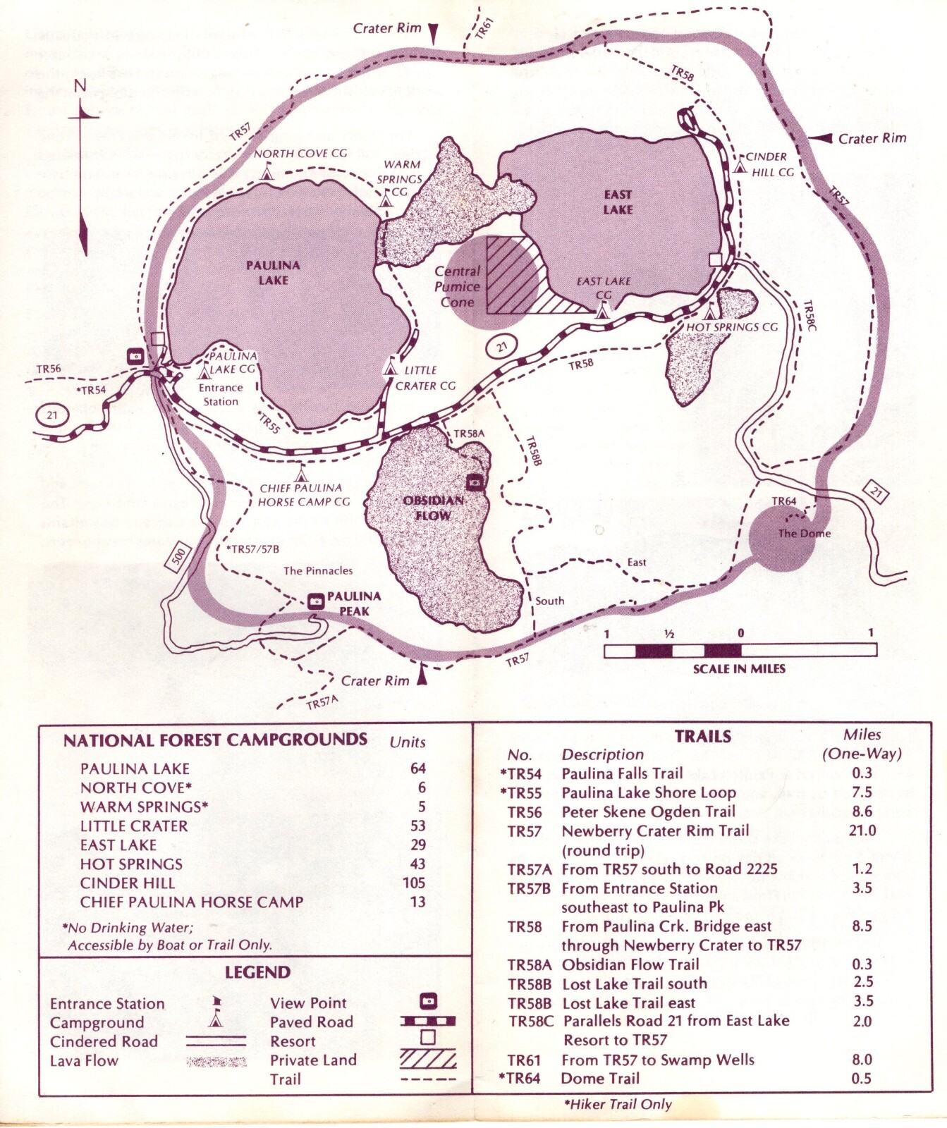 2 Newberry Crater, Deschutes National Forest, Oregon Tourist Guides ’70s, ’80&