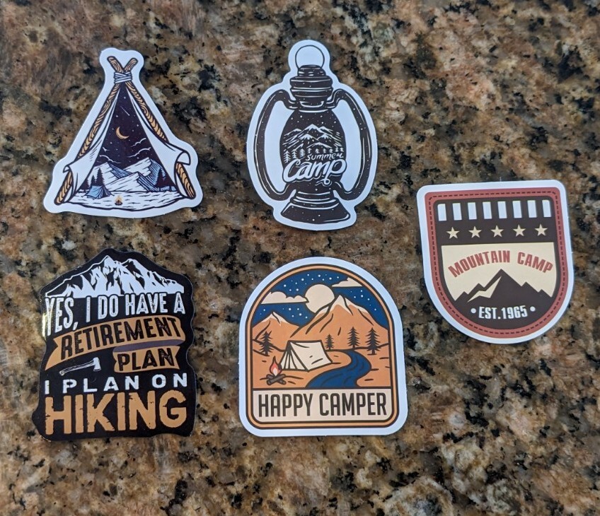 A set of Camping Outdoor Sticker Decals