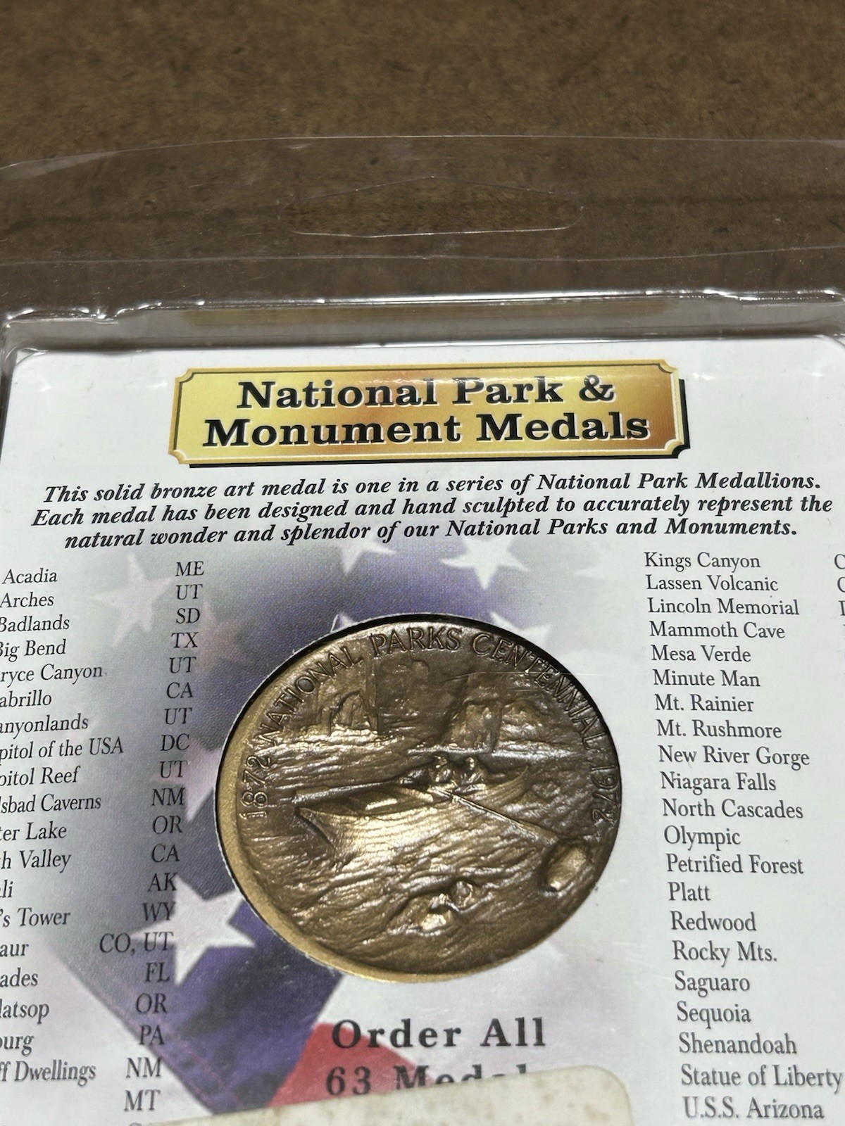 NATIONAL PARK & MONUMENT MEDALS, GRAND CANYON, 2006 MACO, SOLID BRONZE