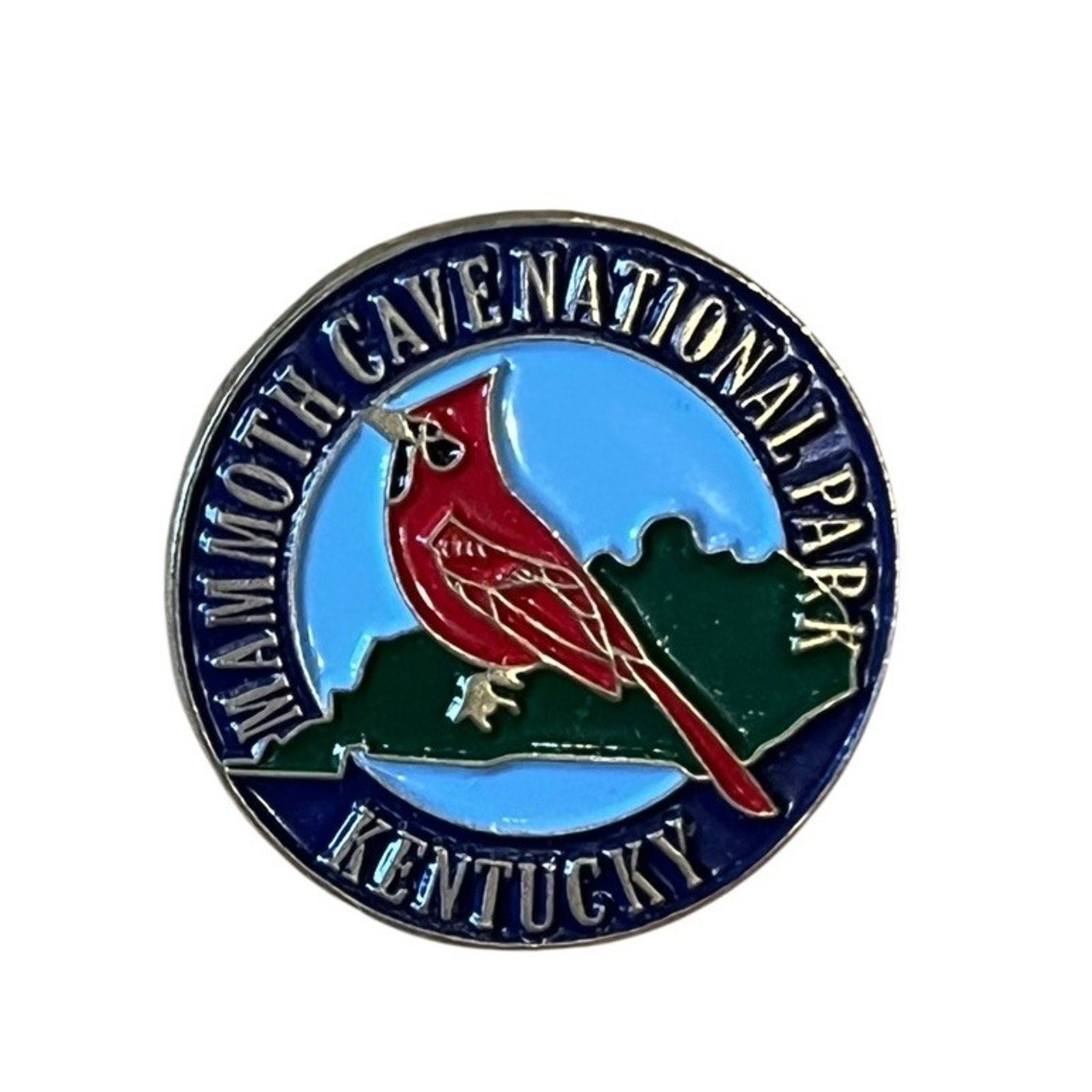 Mammoth Cave National Park Travel Souvenir Lapel Pin Kentucky Cardinal 7/8”