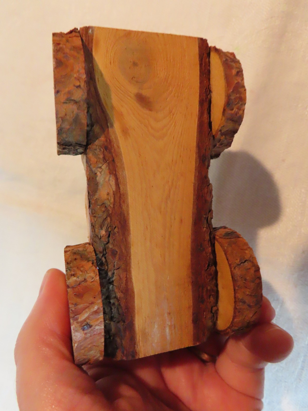 Vintage Yellowstone National Park Teddy Bear in wooden car souvenir