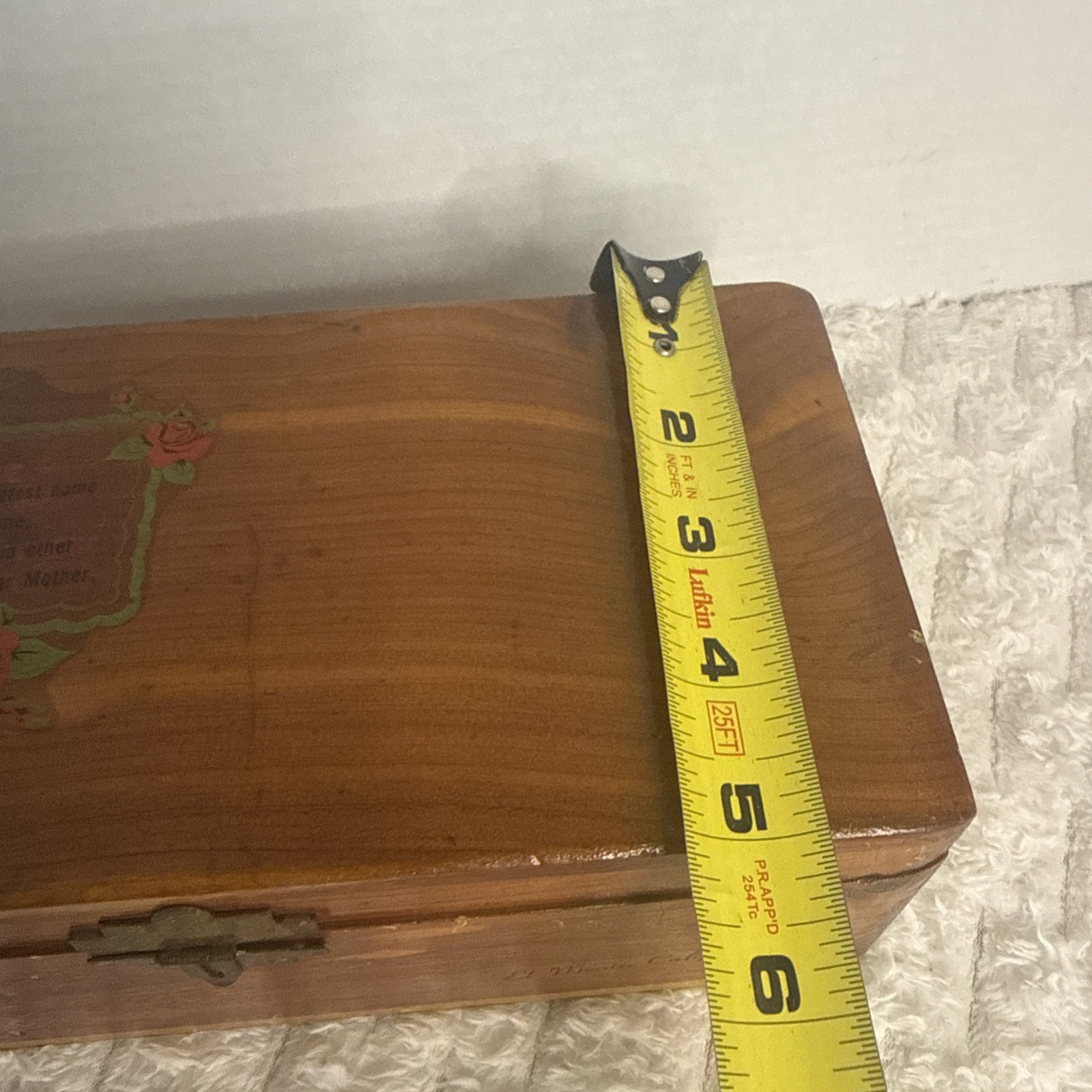 Vintage El Monte California Cedar Wood Chest Souvenir Mother Rose Treasure Box