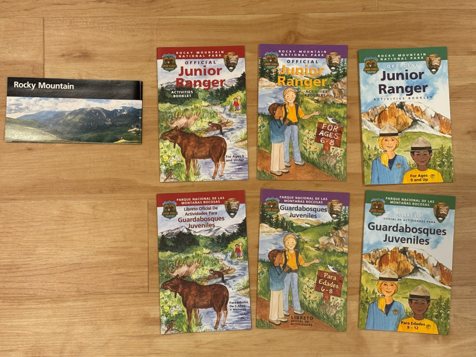 ROCKY MOUNTAIN NATIONAL PARK UNIGRID BROCHURE/MAP GPO 2025 + Junior Ranger Books