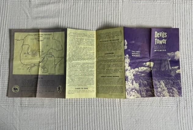 Devils Tower National Monument 1963 Brochure Wyoming Park Service NPS Vintage