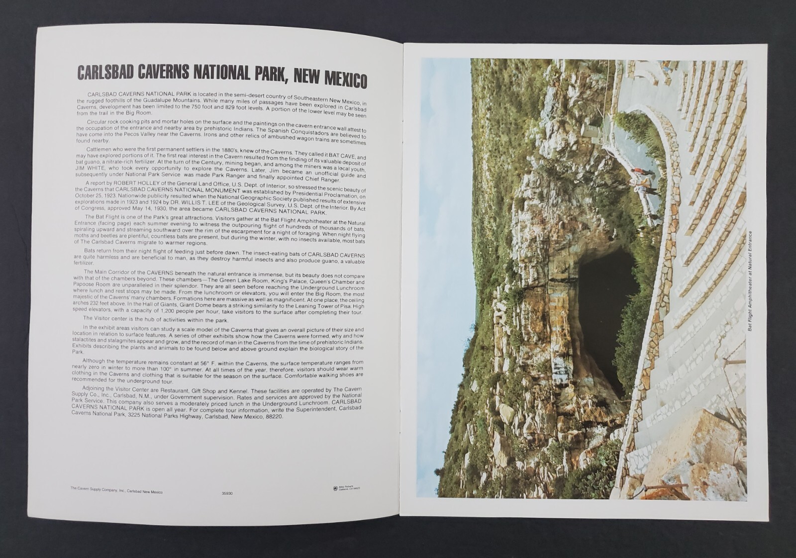 1967 Carlsbad New Mexico Caverns National Park Vintage Souvenir Pictorial Book