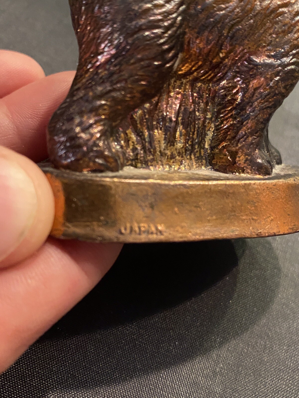 Vintage Yellowstone National Park Grizzly Bear Souvenir Copper Old Faithful Old