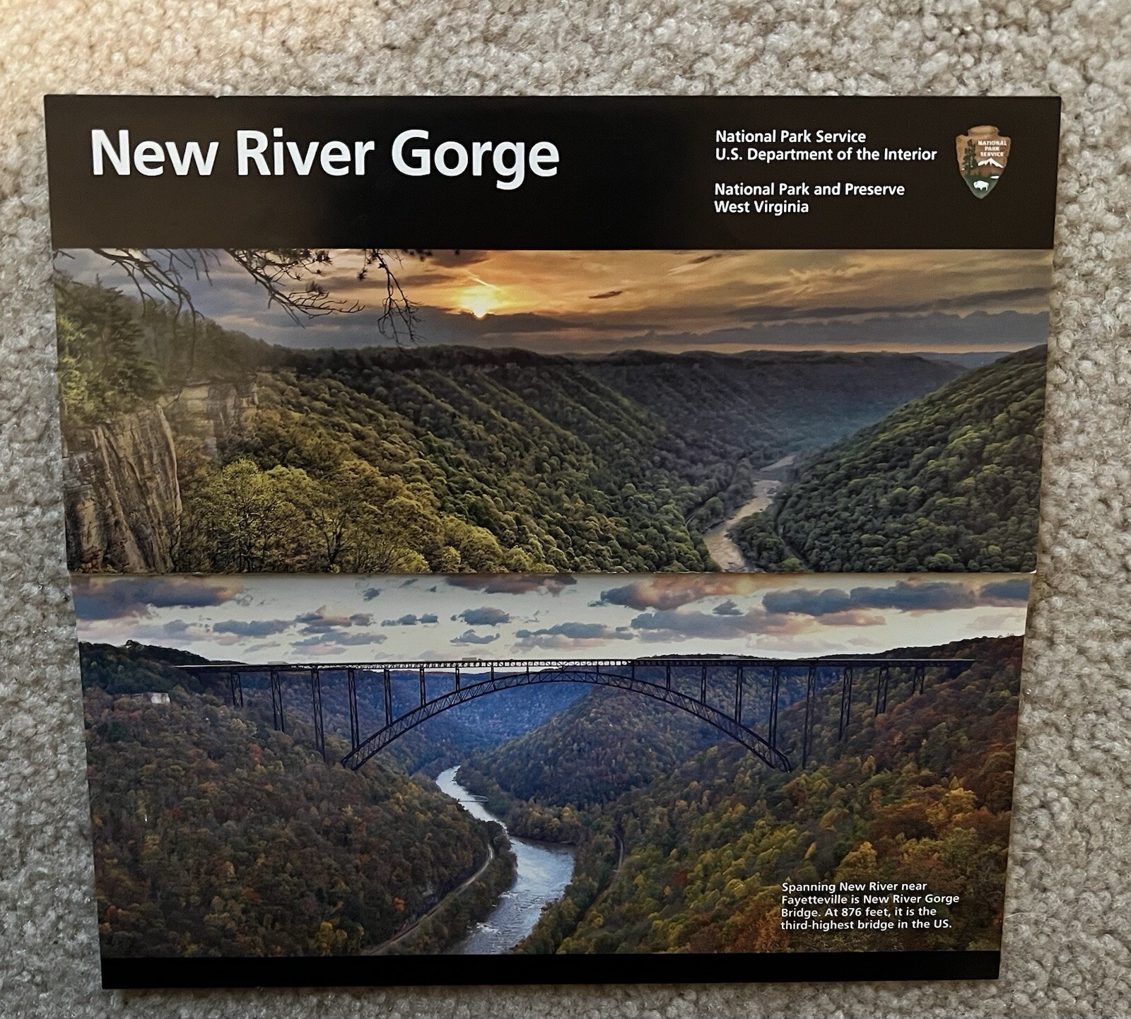 New River Gorge National Park Unigrid Brochure Map New Version NPS West Virginia