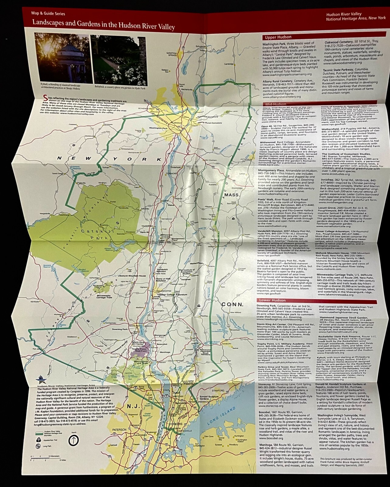 2007 Landscapes Gardens Hudson River Valley New York Official Map Guide Series
