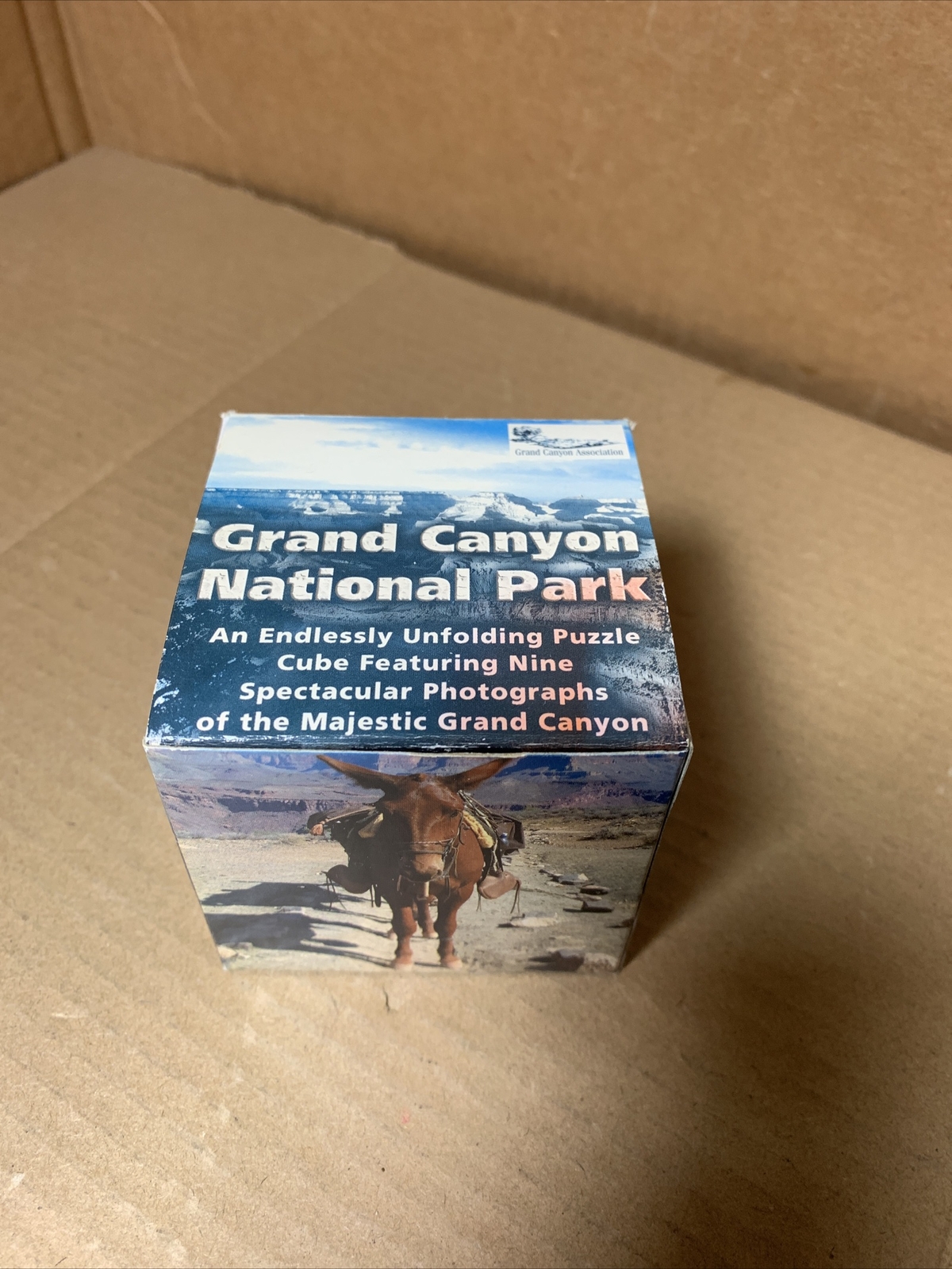Vtg Grand Canyon National Park NPS AZ Souvenir Puzzle CUBE (9 pictures) in BOX