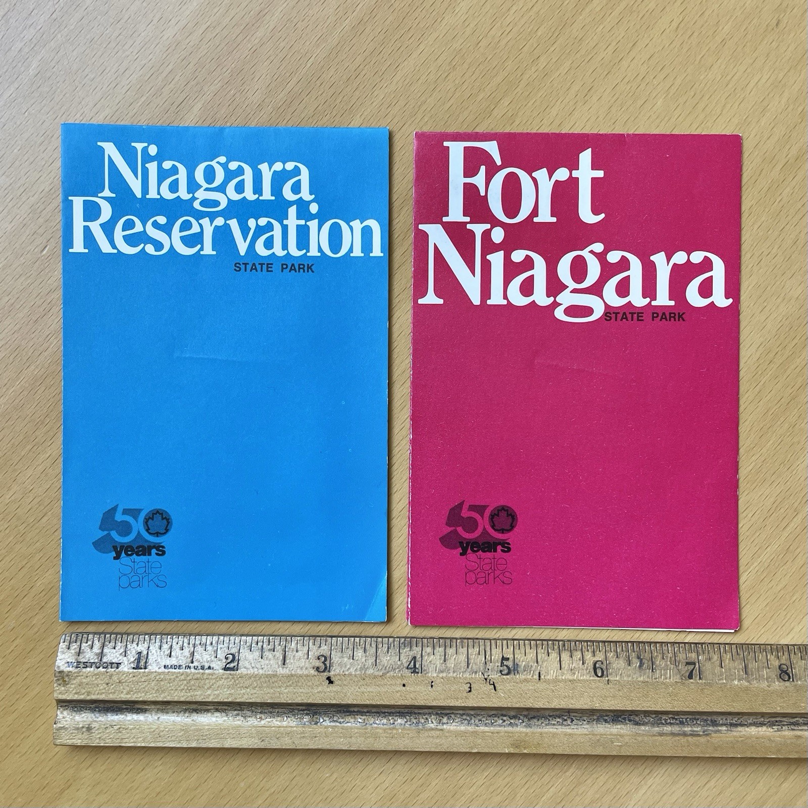Niagara State Park 2 Brochures Map Reservation Fort 50 Years Vtg 1970s Folding