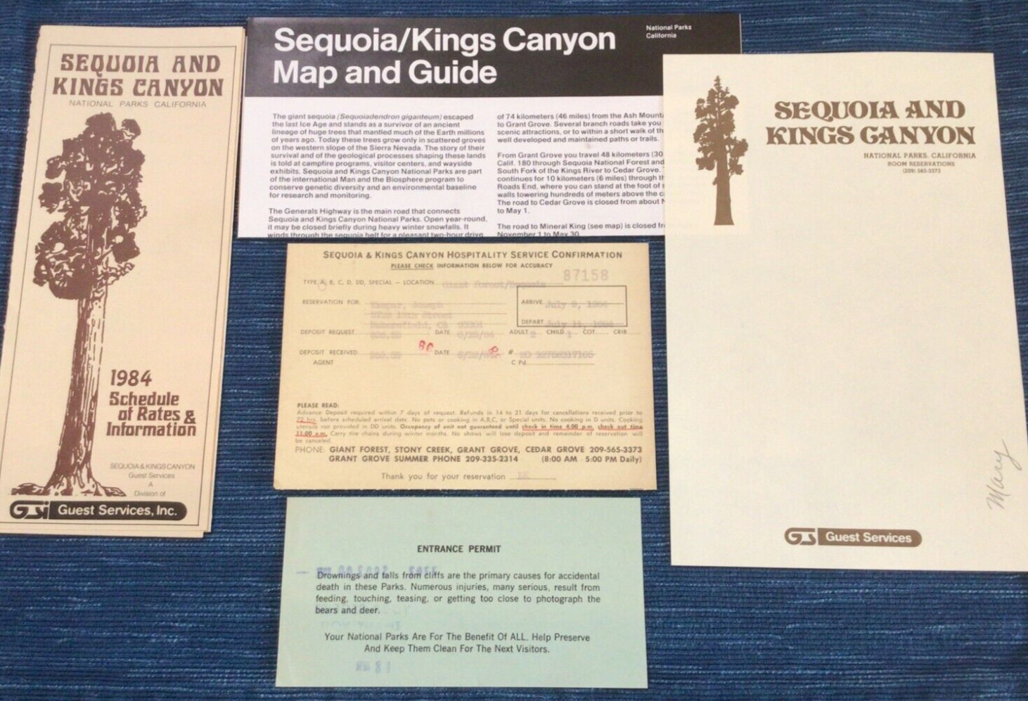 Sequoia And Kings Canyon Nation Parks California Brochure Travel Guide 1984 Lot
