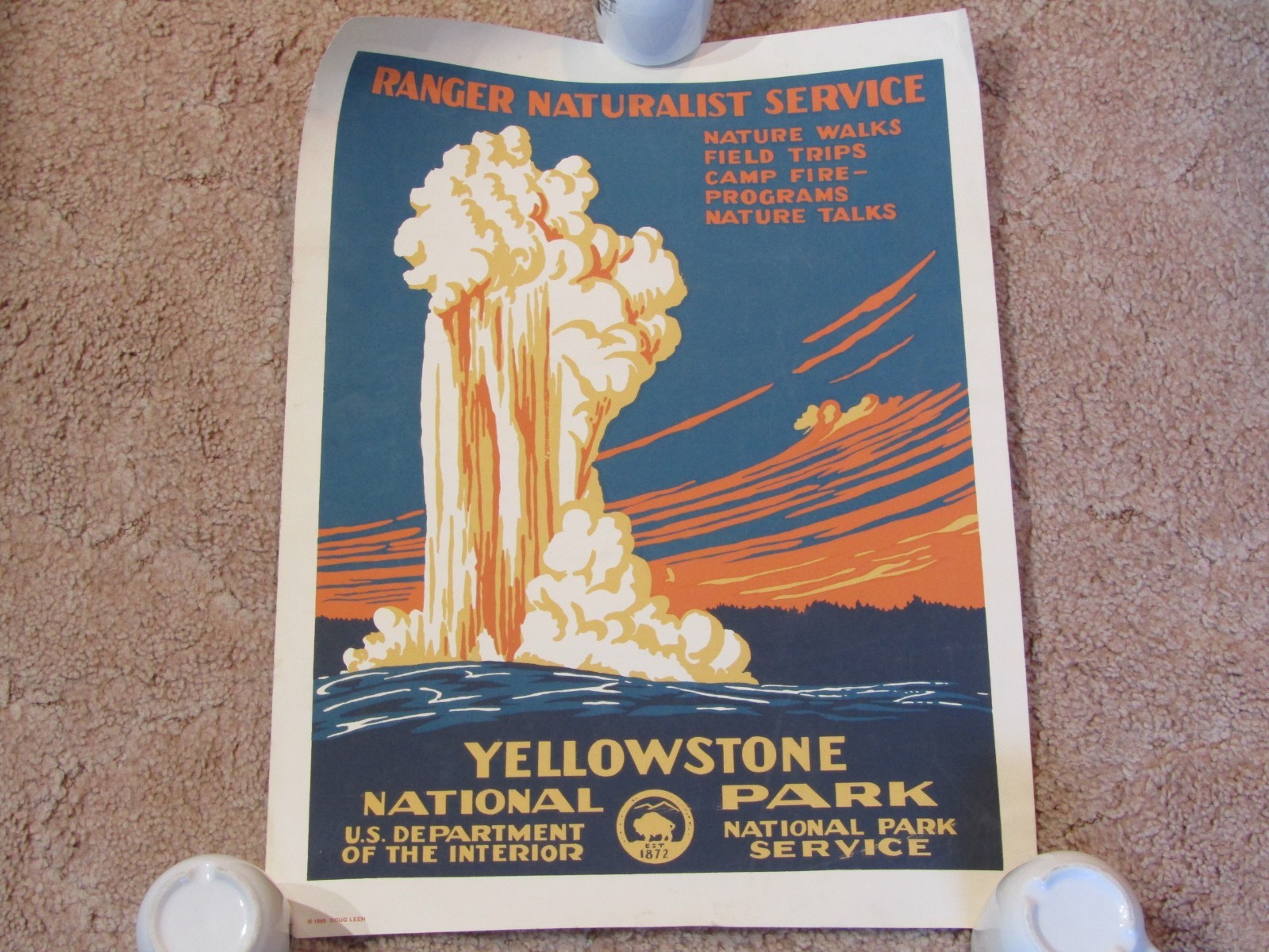 Yellowstone National Park poster Ranger Naturalist 1995 Leen