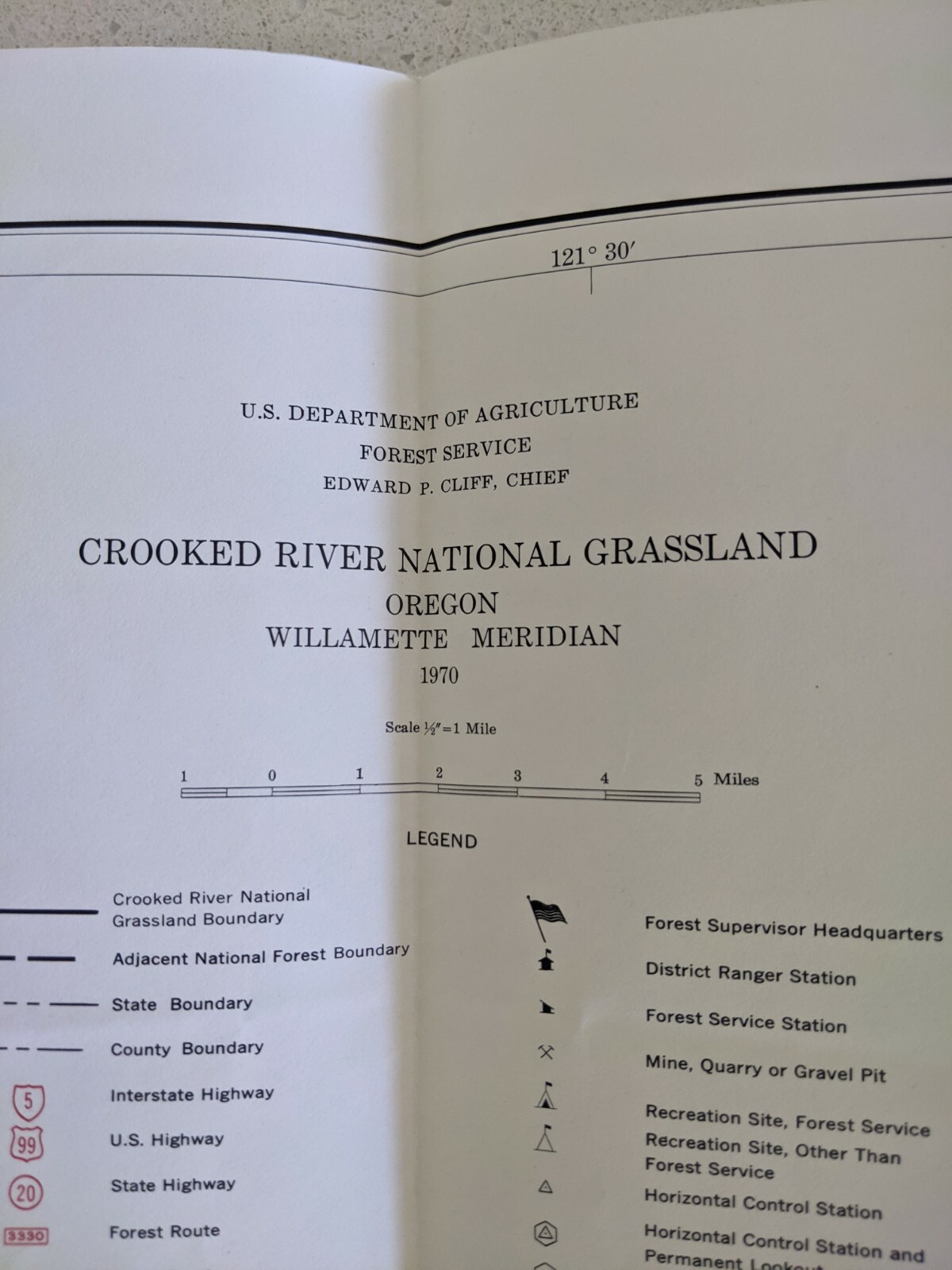 Crooked River National Grassland USDA Map 1970