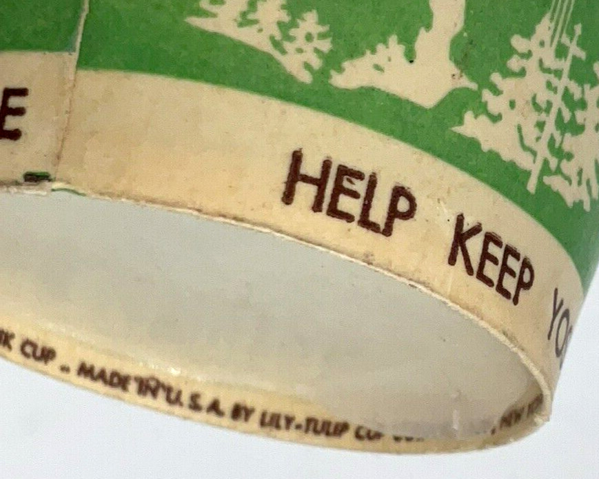 RARE Yosemite National Park Disposable Drink Lily Tulip Paper Cup True Ephemera