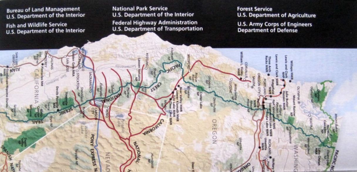National Trails System Map And Guide National Park Service Unigrid Brochure Map
