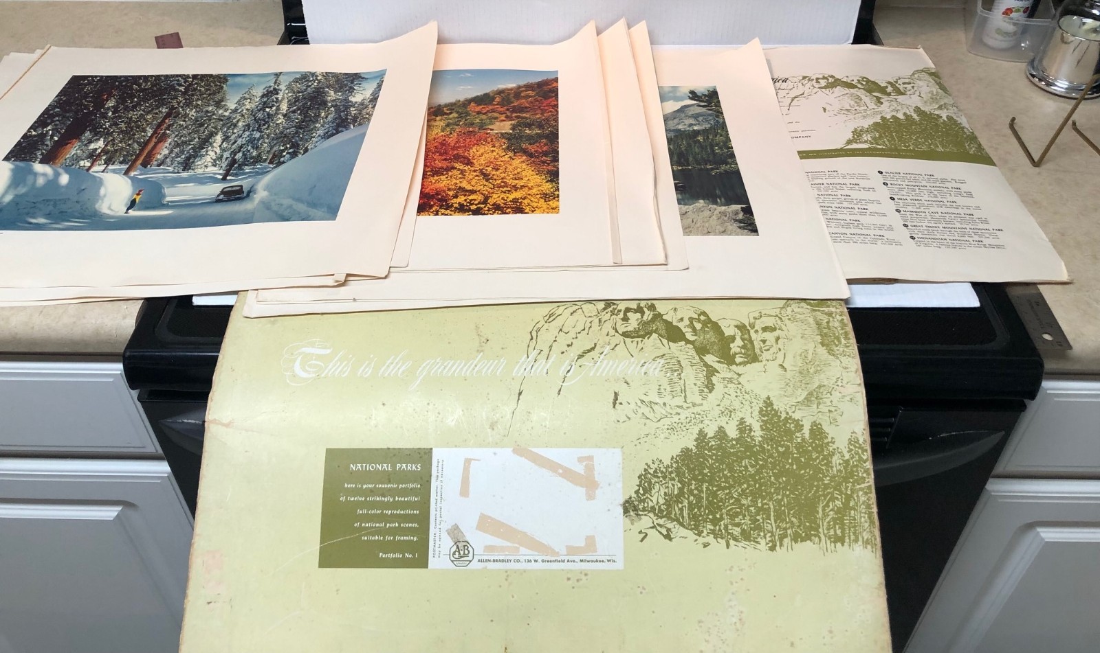 RARE 1953 National Parks Portfolio No. 1 12 lithograph scenes on special paper