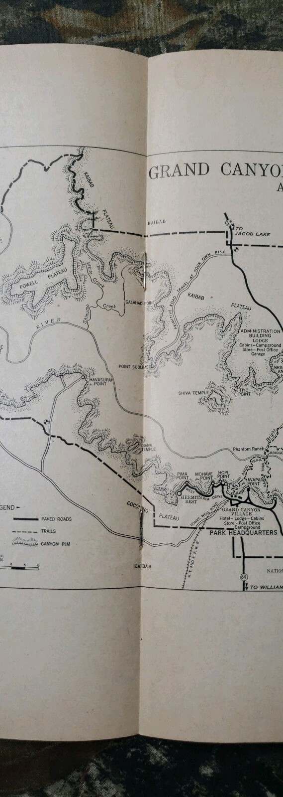 Vintage 1954 National Park Service Grand Canyon Tourism Pamphlet Book
