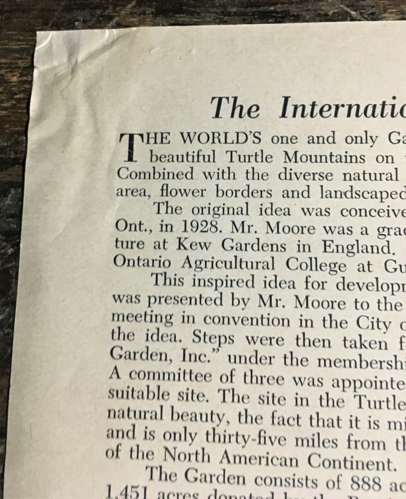 1961 International Peace Garden Visitors Guide with Map and Additional Insert