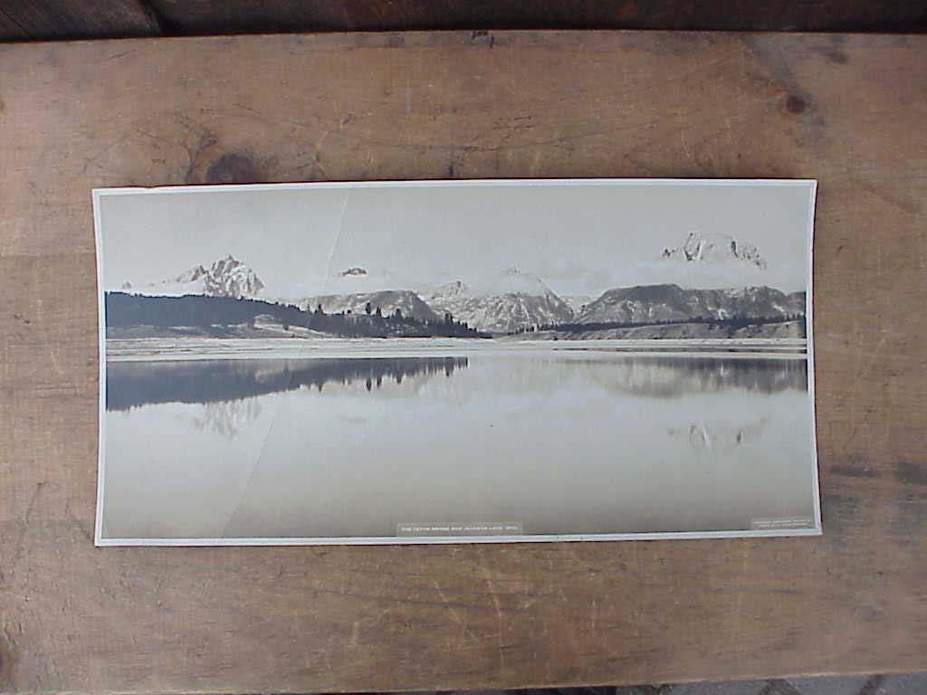 Teton Range & Jackson Lake Wyoming 1923 Panorama Photo Schnitzmeyer Rare NPRR