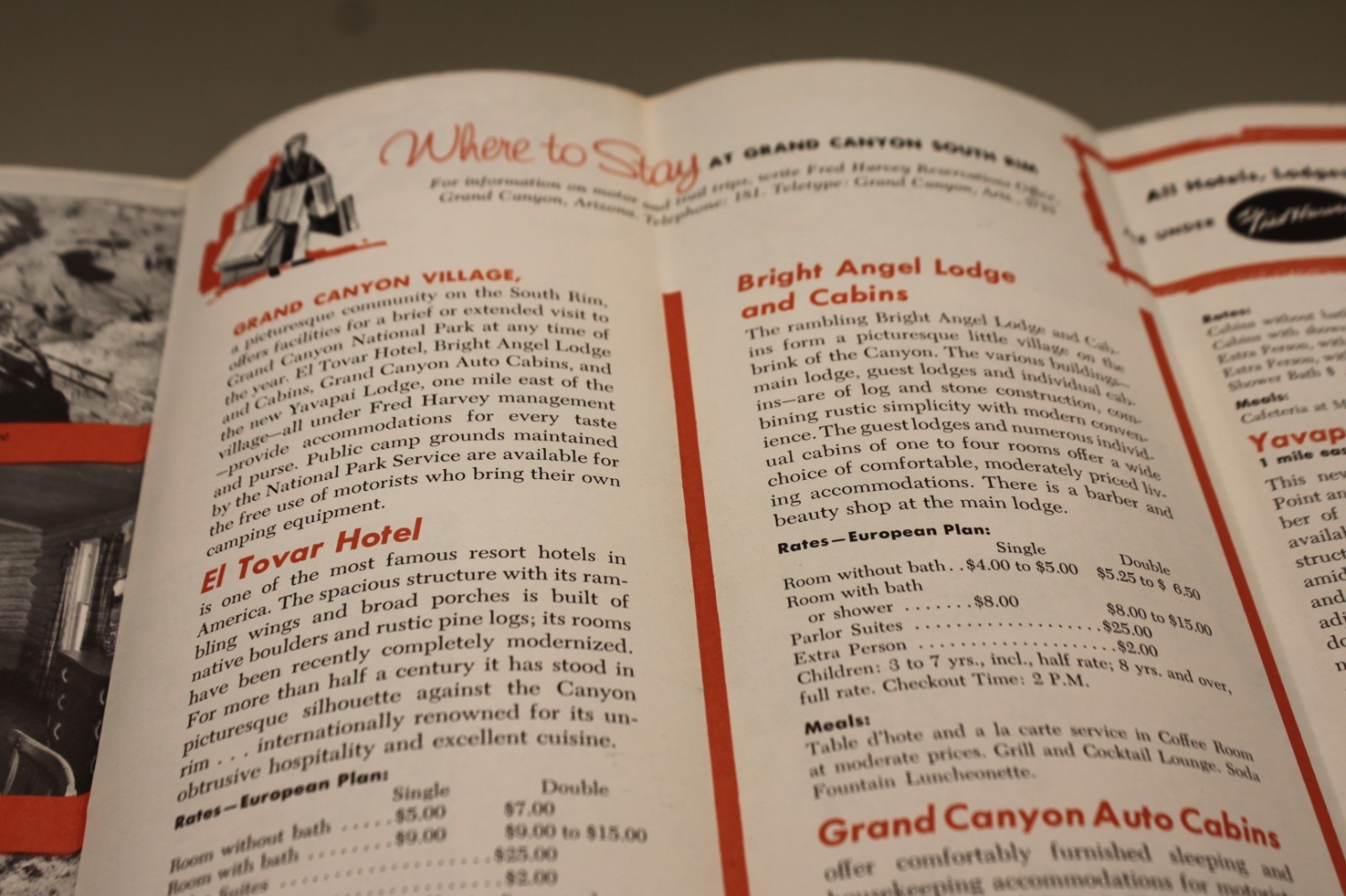 Grand Canyon National Park Brochure Vintage 1960