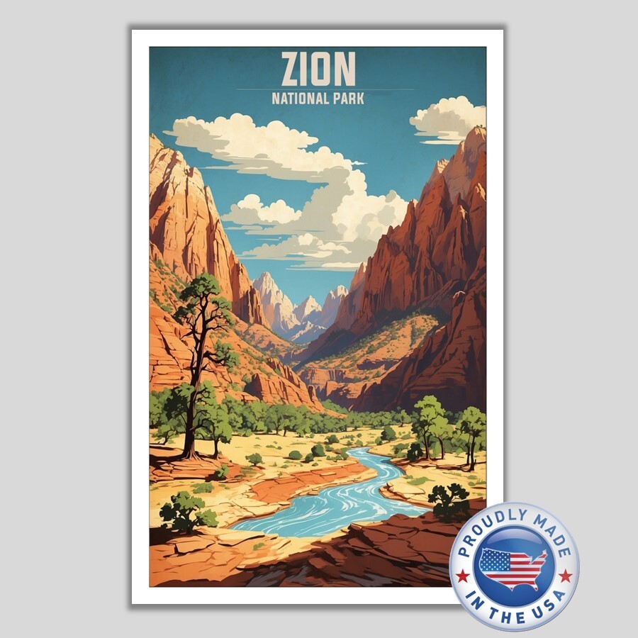 Zion National Park Travel Poster Sized Quality Glossy Photo Print 13″x 19″