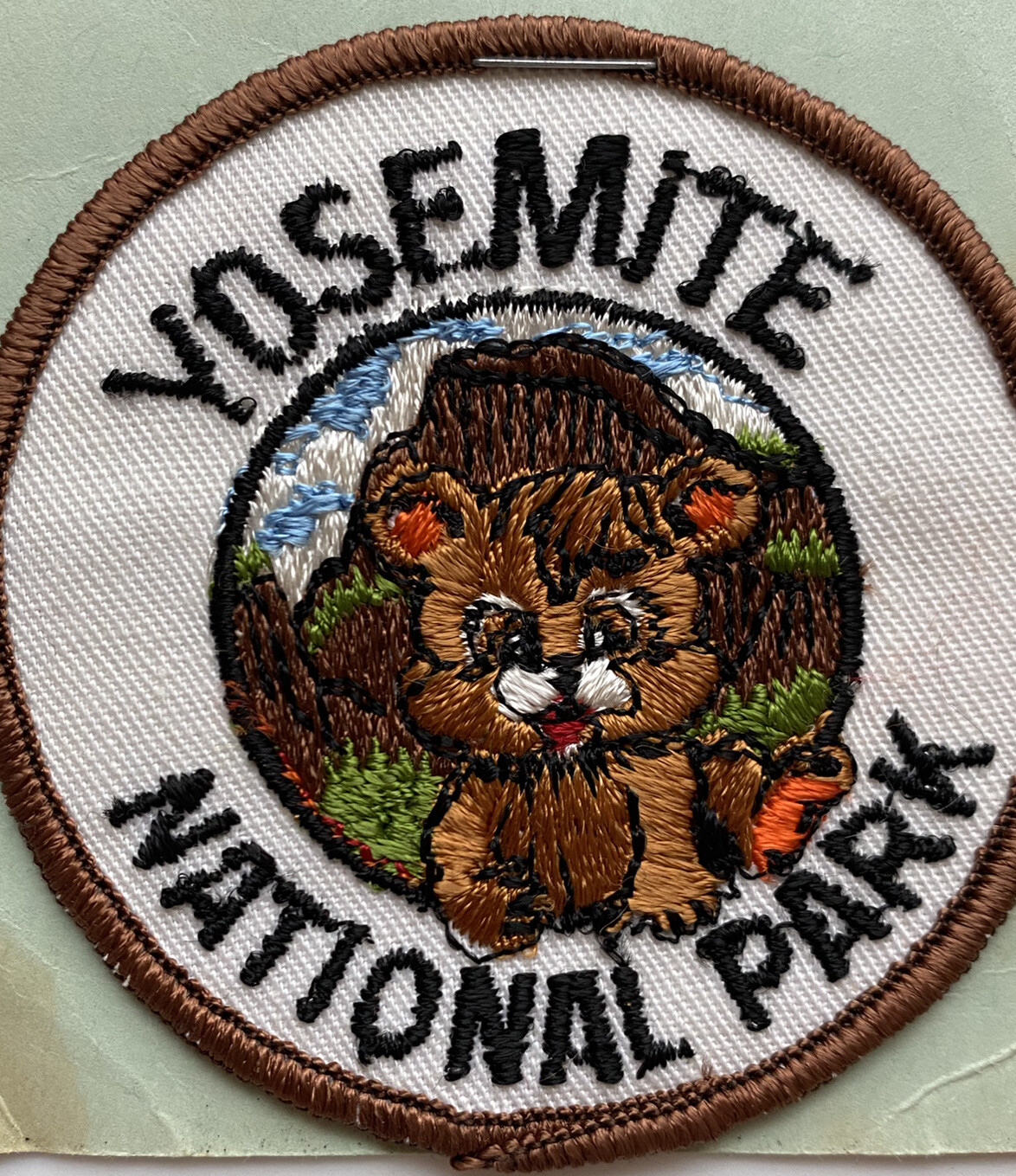NIP Yosemite National Park CA Bear Cub Half Dome Round Embroidered Patch Badge