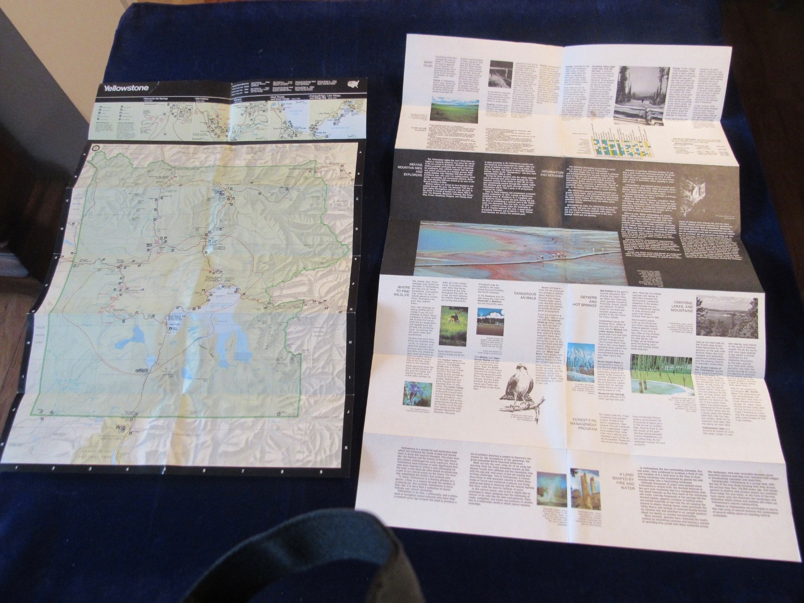 Vintage 1978 + 87 +?? Yellowstone National Park Map & Brochure Lot of 6 C551