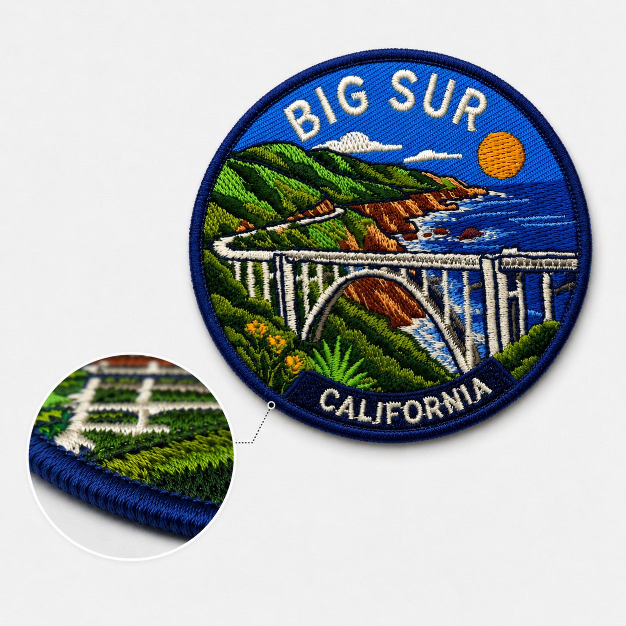 Big Sur California Patch 3″ Embroidered Iron On Bixby Bridge Travel Badge