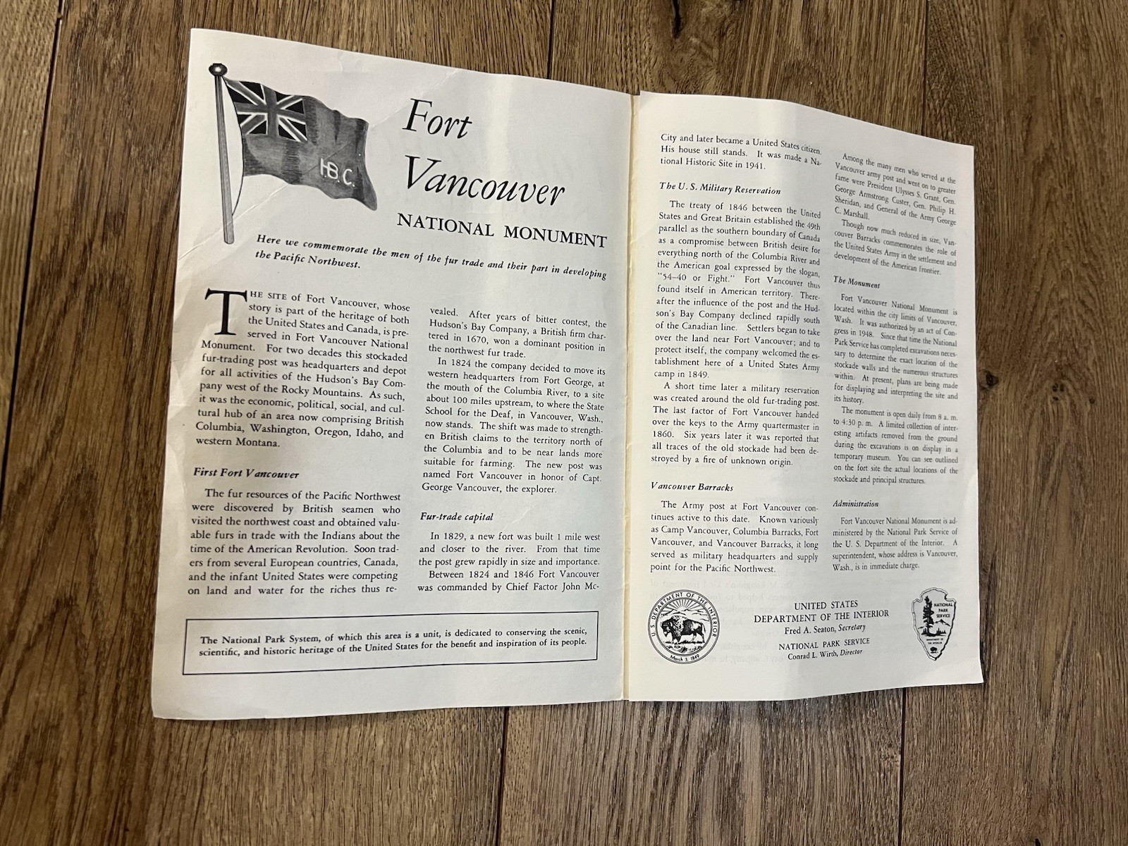 Fort Vancouver National Monument – Historical Brochure (Washington)