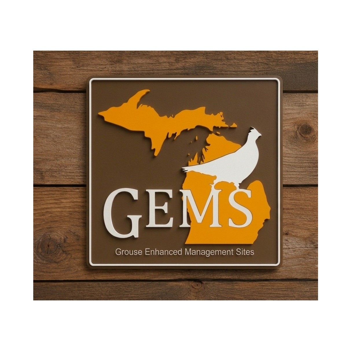 Michigan DNR Grouse Enhanced Management Site Sign GEMS Dept Natural Resources
