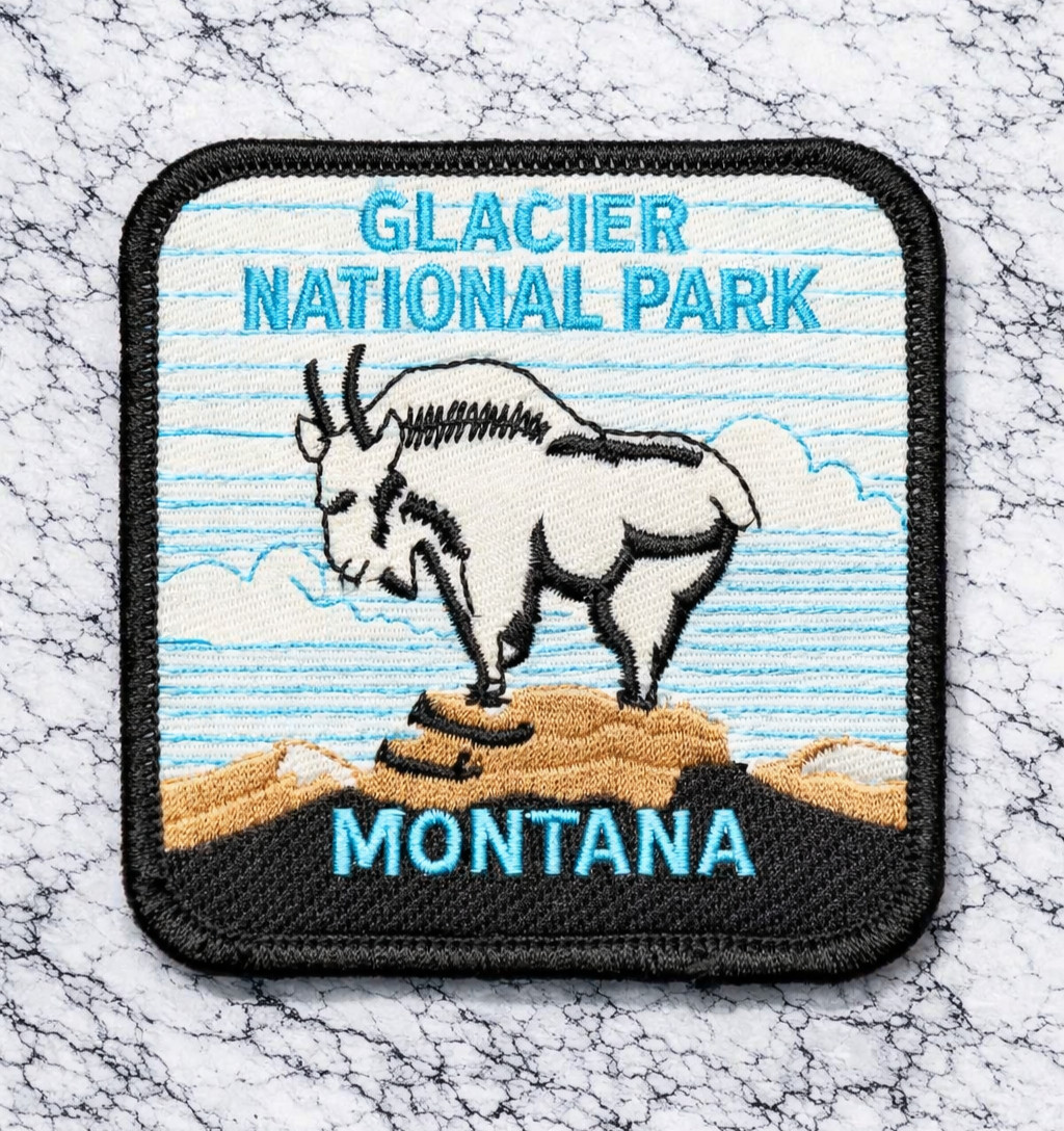 GLACIER NATIONAL PARK EMBROIDERED IRON ON PATCH 3″X3″ FREE SHIPPING & TRACKING