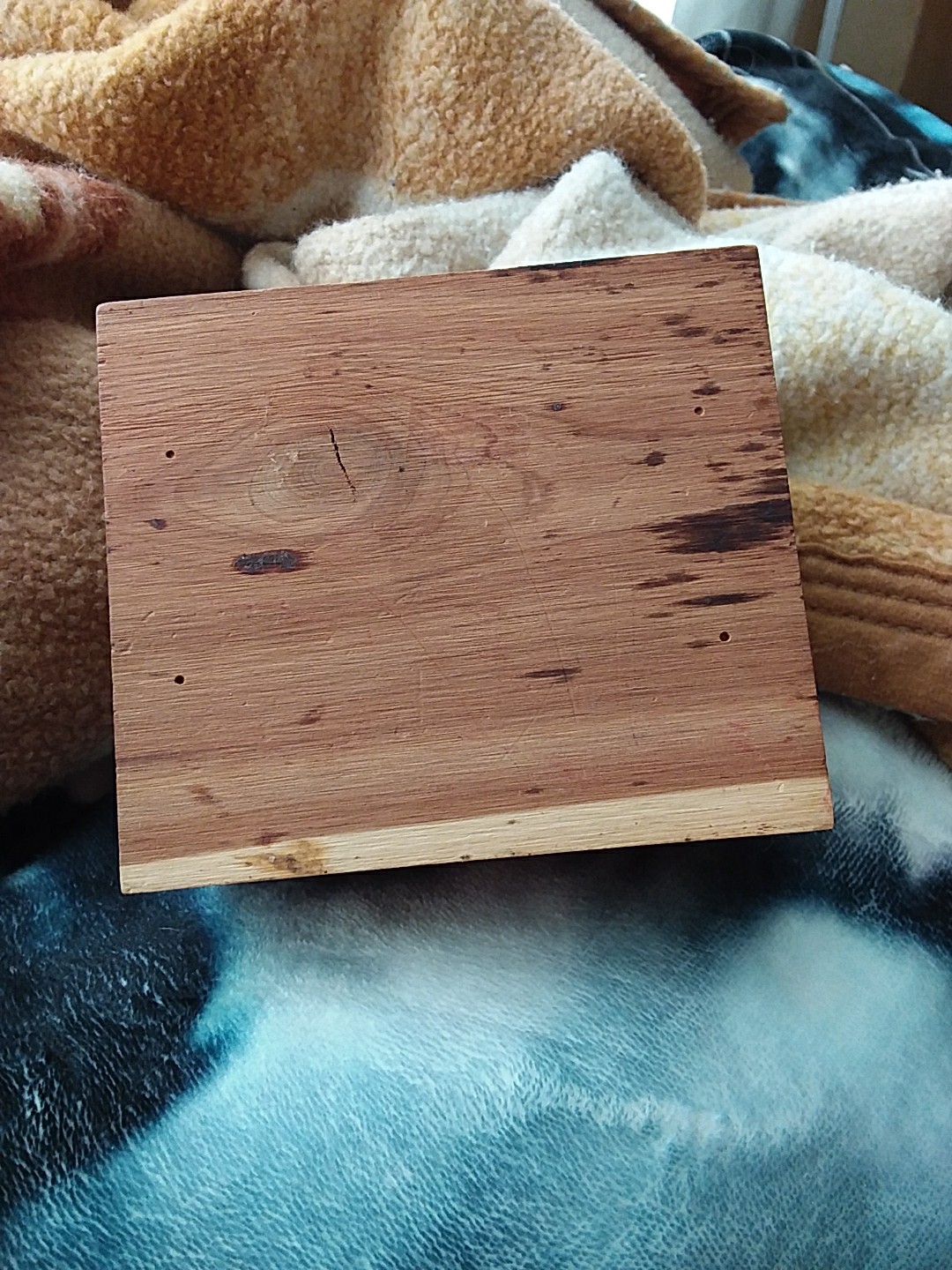 Yellowstone National Park Wooden Trinket Box Has Stickers On It Hinges Are Loose