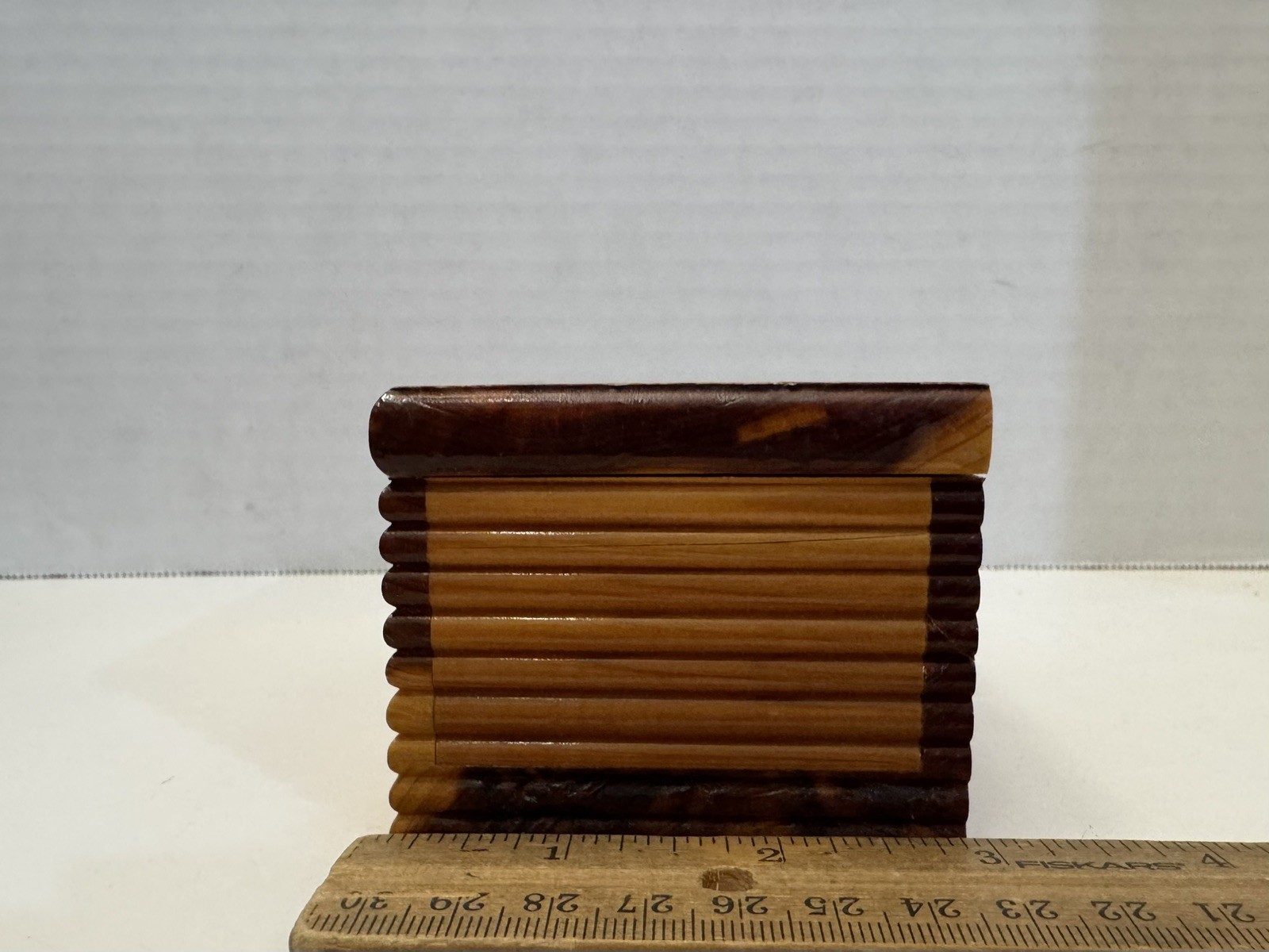 Vintage Yellowstone Nat Park Small Hinged Cedar Wood Trinket Jewelry Box, Bear