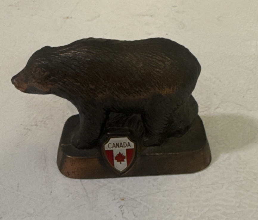 Vintage Canada Grizzly Bear Souvenir Copper Made in Japan