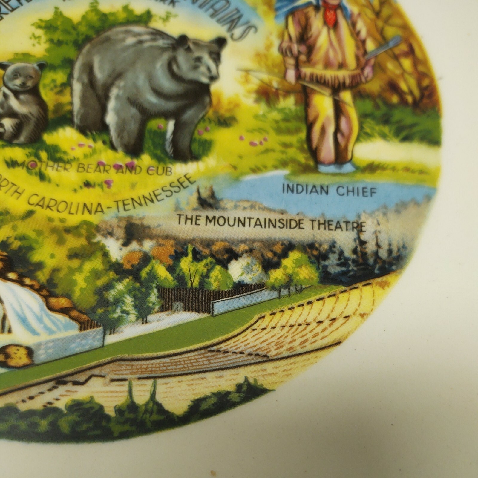 Vintage Great Smoky Mountains National Park Souvenir 9″ Ceramic Plate