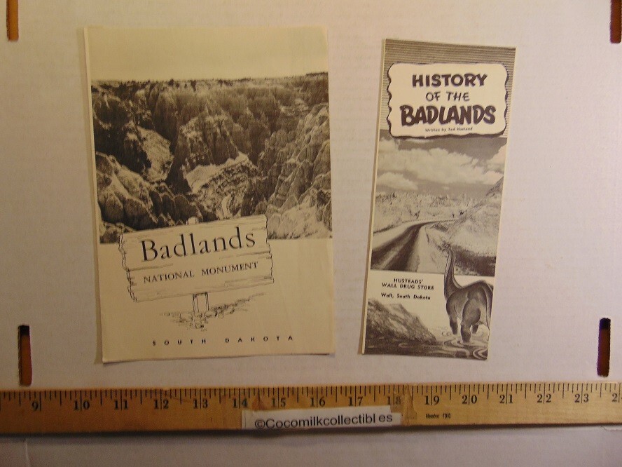 Vintage 1953 Badlands National Monument SD Information Guide & Badlands Brochure