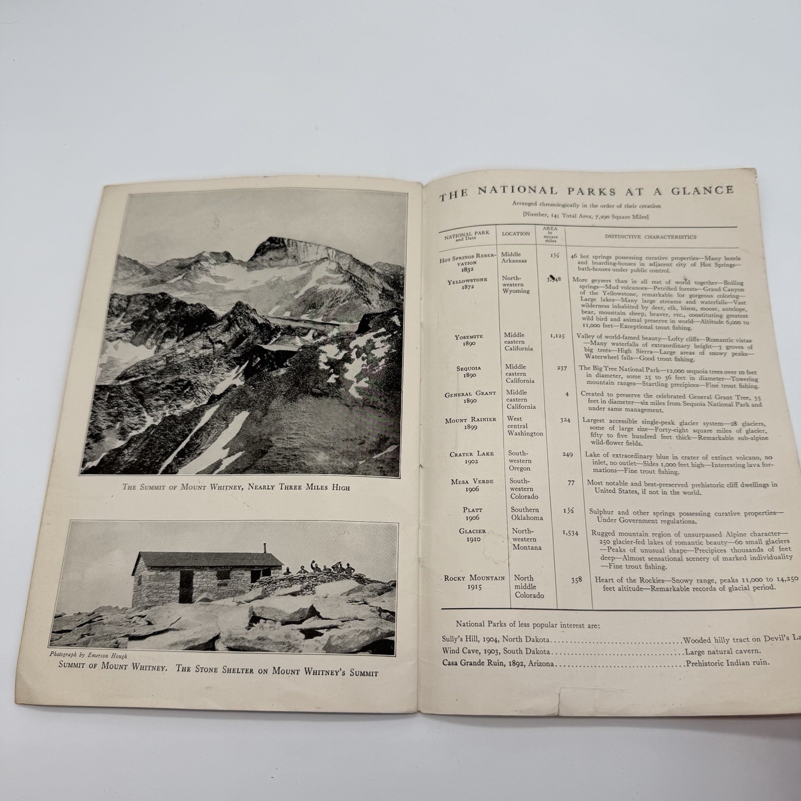 “SEQUOIA “The Big Tree National Park U S Dept of The Interior Booklet – 1916