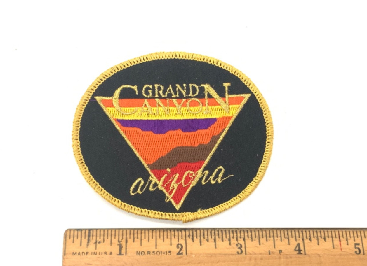 Grand Canyon Arizona Souvenir Cloth Patch Badge Black Gold Red Orange