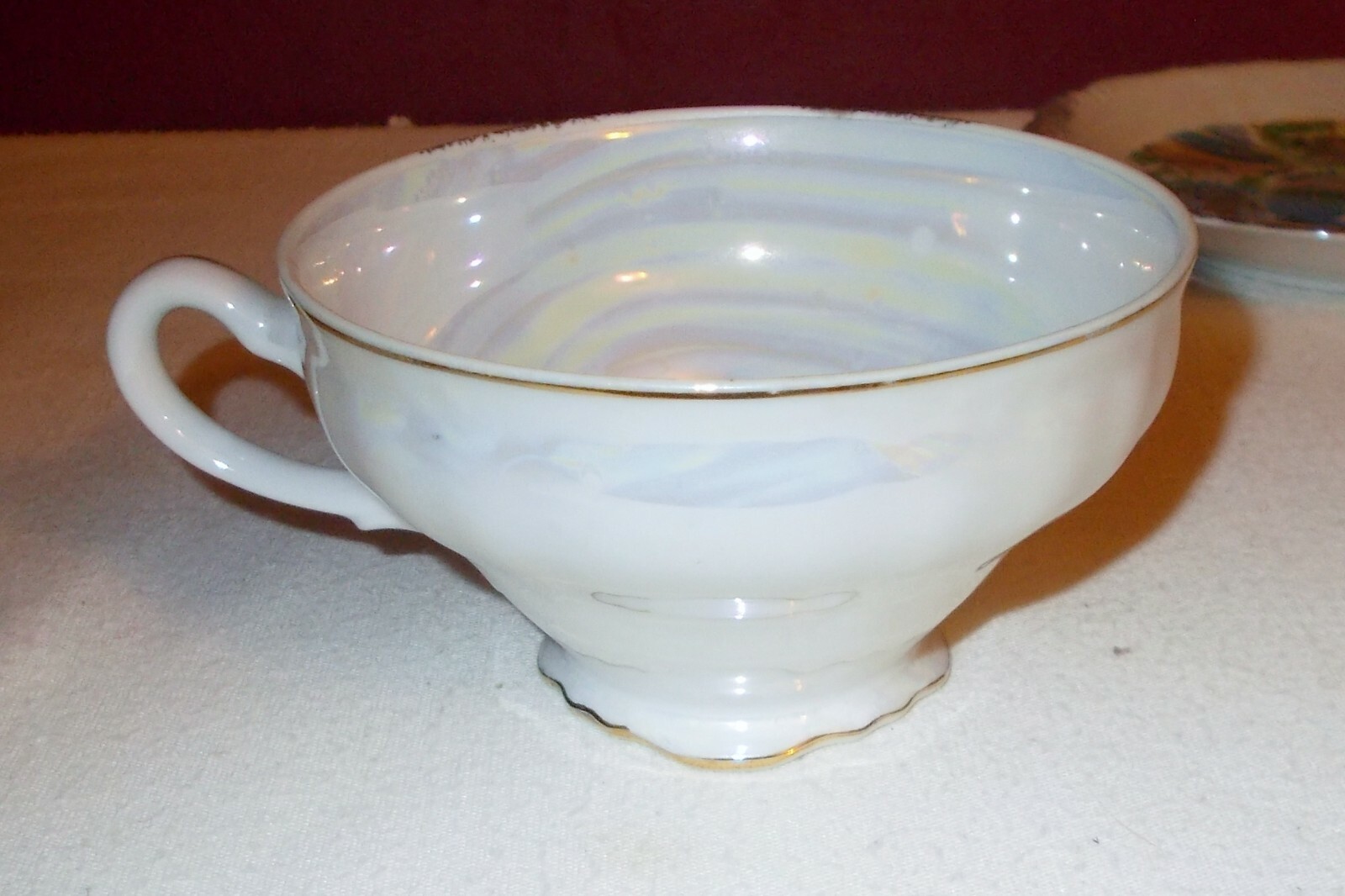 VTG Victoria Ceramics YELLOW STONE NATIONAL PARK CUP & SAUCER Luster Ware +