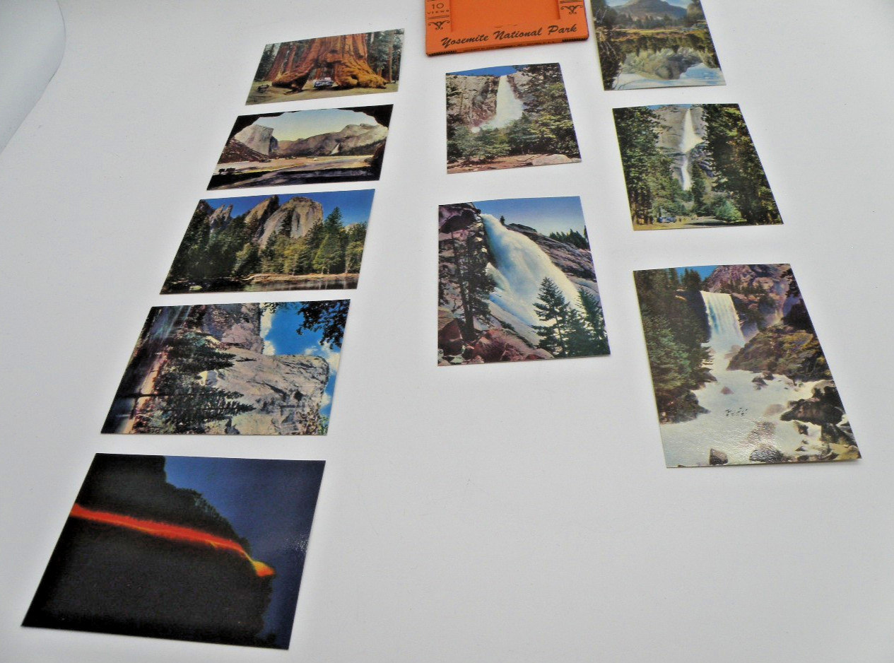 Vtg 1950s Yosemite National Park Curt Teich MINI Souvenir Picture Pack 10