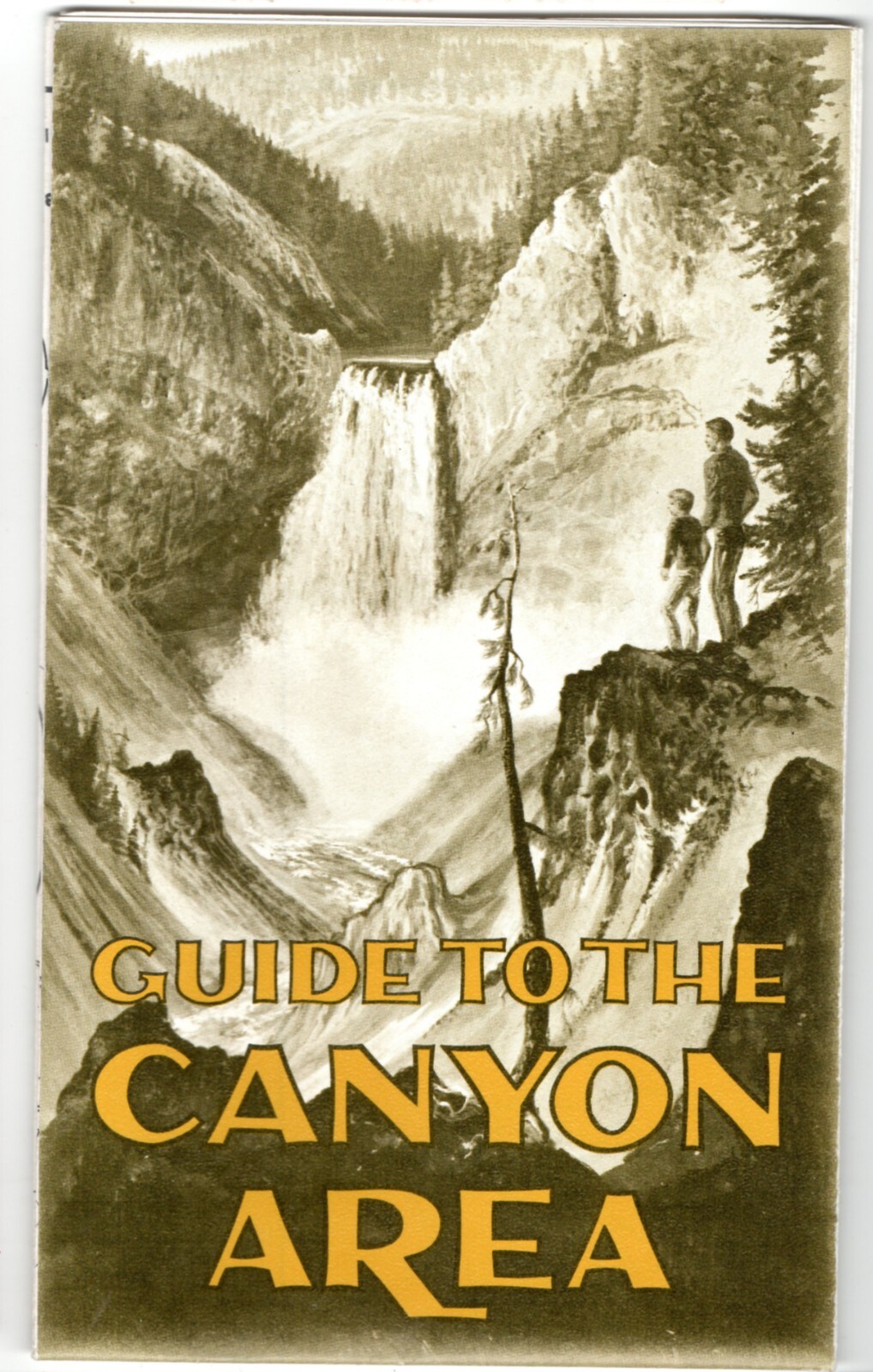 c.1967 Guide to Grand Canyon of Yellowstone National Park Falls Map & Brochure